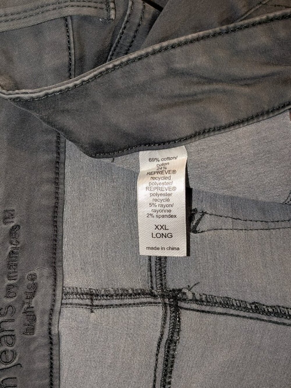 M Jeans by Maurices Gray High Waisted Straight Leg Jeans XXL Long Tall